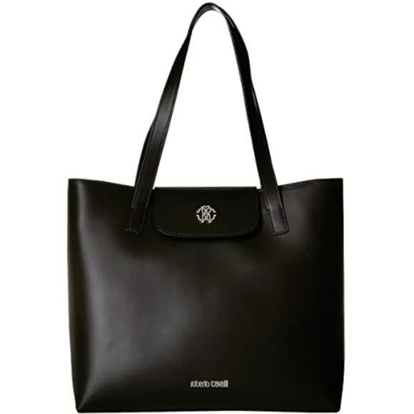 ROBERTO CAVALLI Black Leather Tote